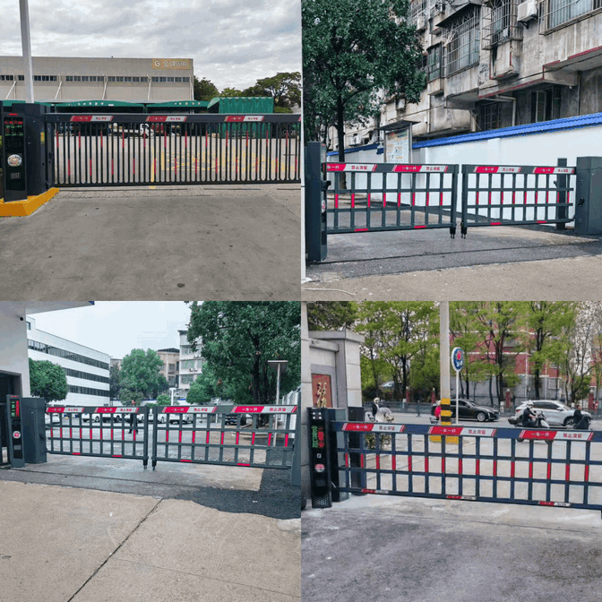 Terminal Gerbang Jalan Baja Kokoh Keamanan Parkir Industri Luar Ruangan