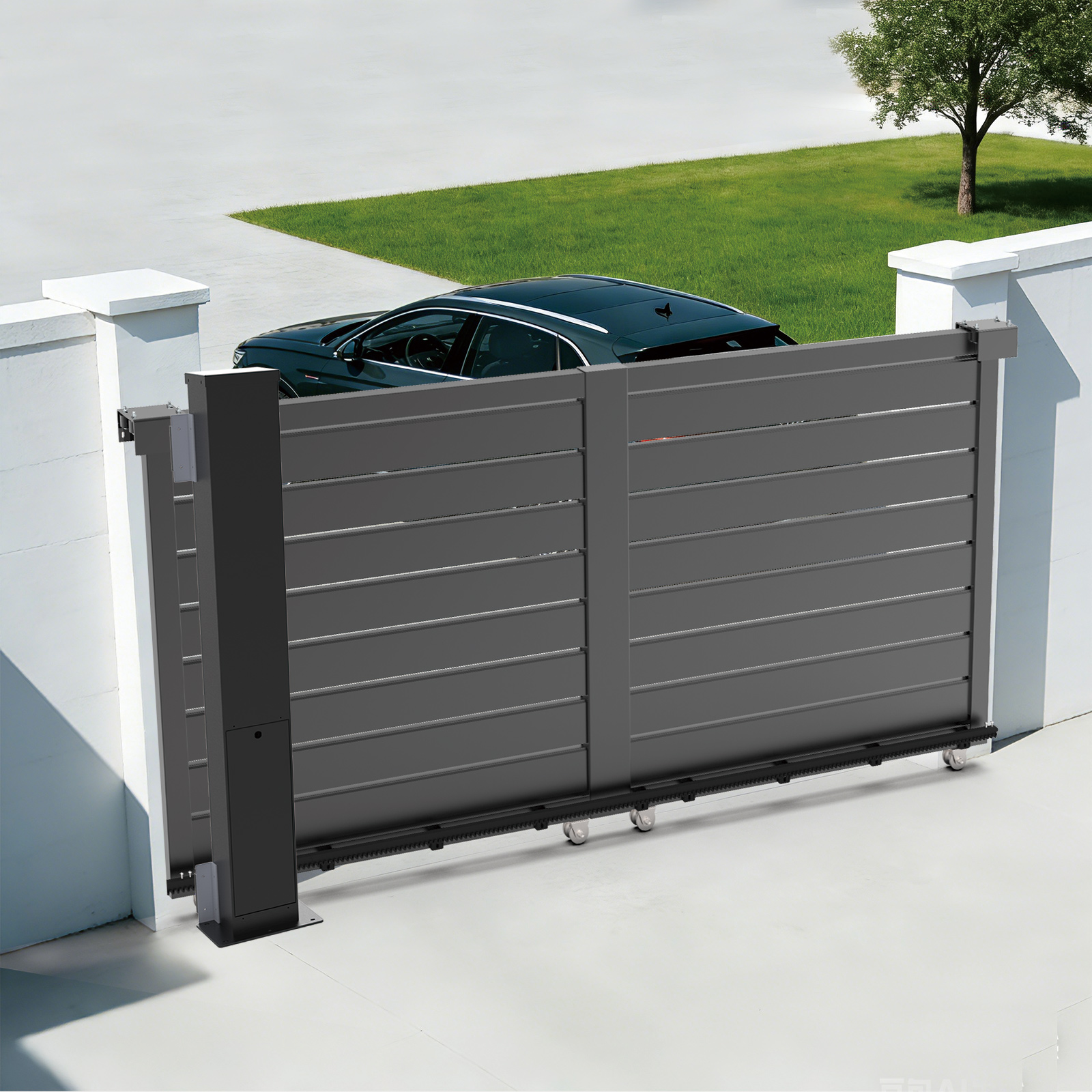 Motor Cổng Trượt Giấu Trong Trụ Tích Hợp Cảm Biến Hồng Ngoại An Toàn Cho Lối Vào Nhà