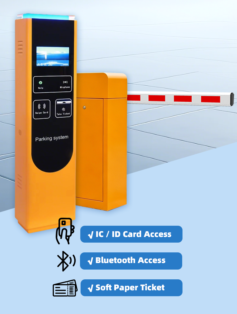 Trạm kiểm soát lối vào bãi đỗ xe ngoài trời Yuanhong: Hệ thống phát thẻ RFID tự động, màn hình LCD 10.1 inch sắc nét, thiết kế nổi bật cho quản lý bãi xe thông minh